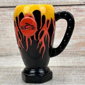 Orange County Choppers OCC Mug Black Orange Yellow‎ 3D Flame Biker Motorcycle